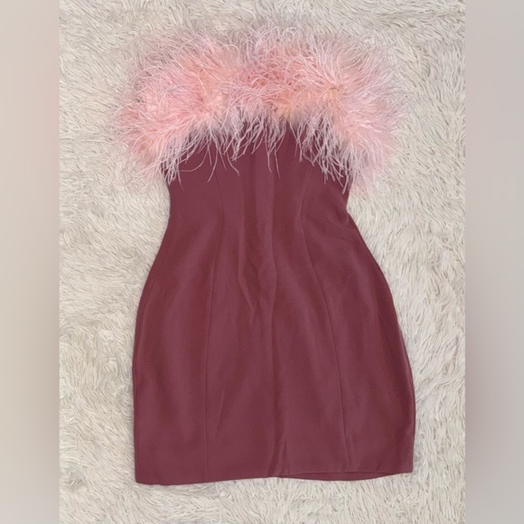 NWOT HOUSE OF CB 'Alexa' Warm Pink Strapless Mini Dress sz XS - Picture 5 of 9